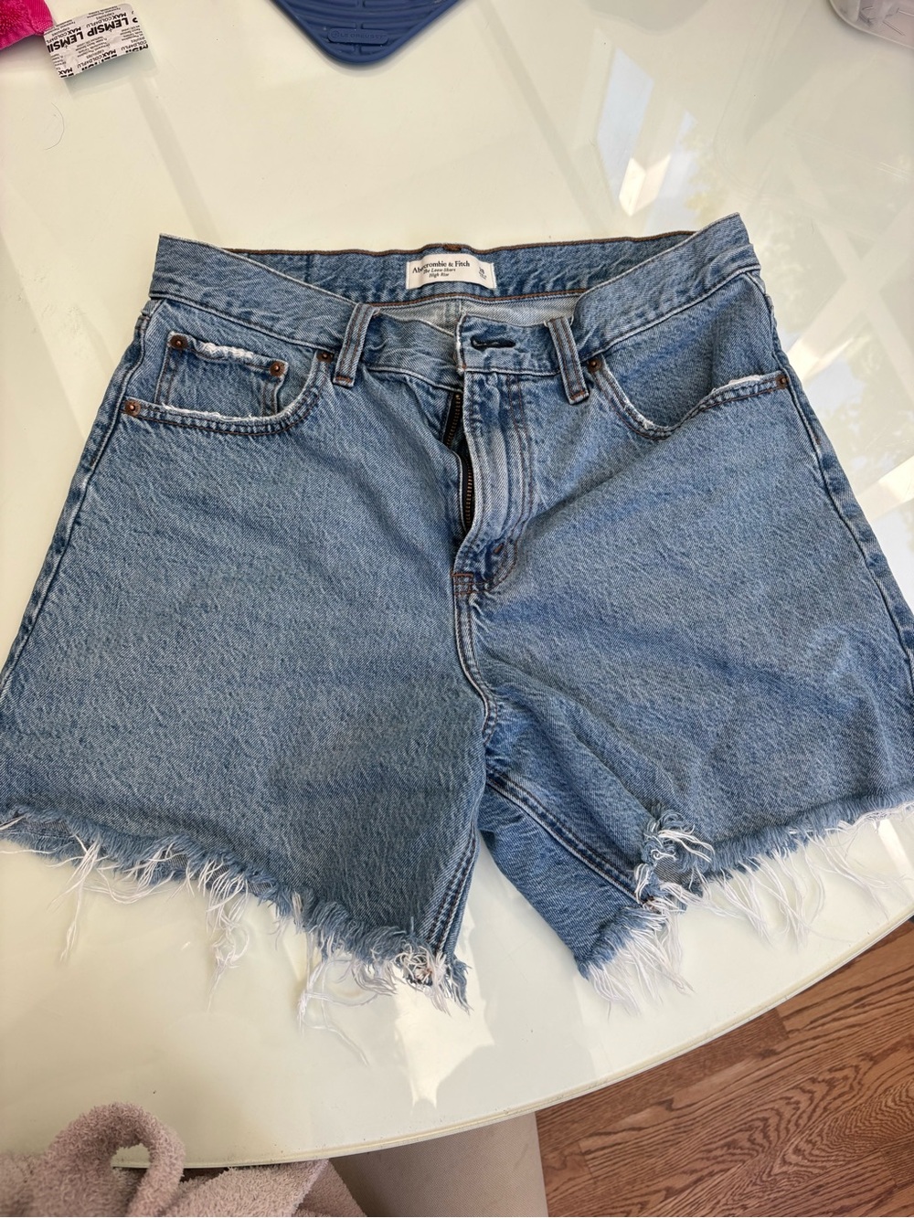 Abercrombie & Fitch Light Wash Denim Cutoff Shorts